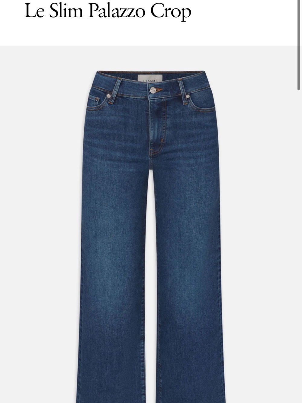 Frame Denim Wide-Leg Crop Jeans — Dark Blue